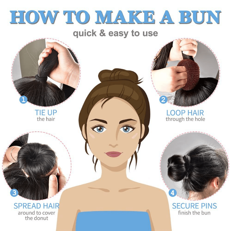 Hair Bun Maker Set Donut Hair Bun Maker Hair Elastic Bands Hair Pins Chignon