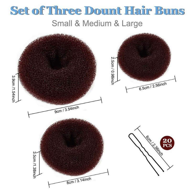 Hair Bun Maker Set Donut Hair Bun Maker Hair Elastic Bands Hair Pins Chignon