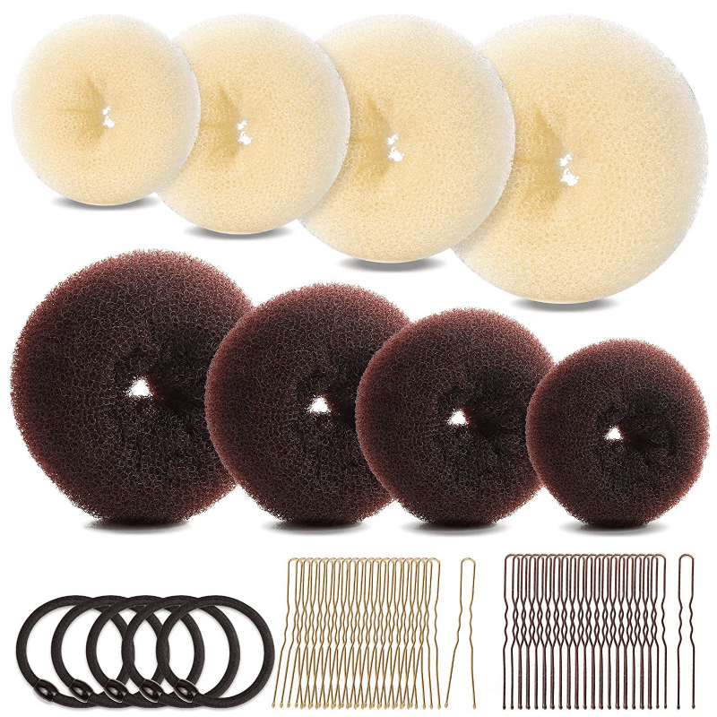 Hair Bun Maker Set Donut Hair Bun Maker Hair Elastic Bands Hair Pins Chignon