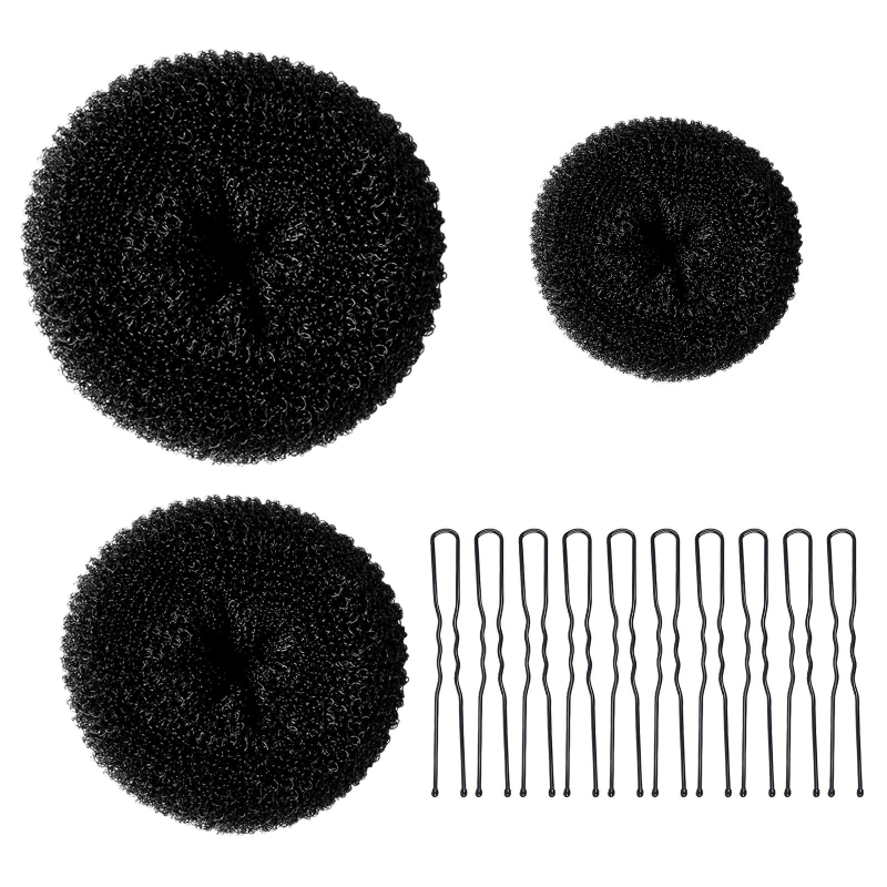Hair Bun Maker Set Donut Hair Bun Maker Hair Elastic Bands Hair Pins Chignon