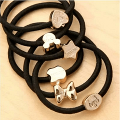 30pcs Cartoon Beads Ponytail Holder Rubber Band Elastic Hair Accessories