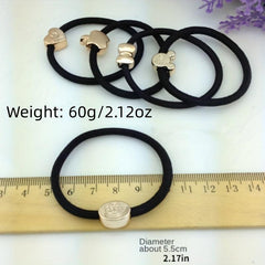 30pcs Cartoon Beads Ponytail Holder Rubber Band Elastic Hair Accessories