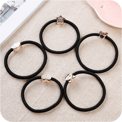 30pcs Cartoon Beads Ponytail Holder Rubber Band Elastic Hair Accessories