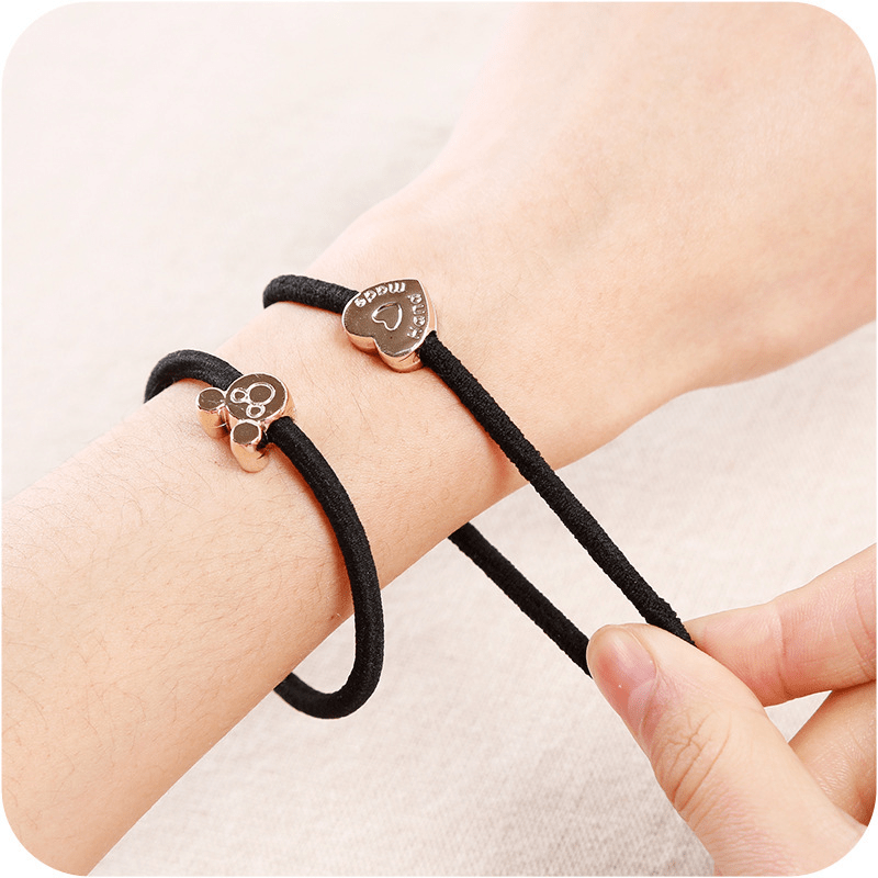 30pcs Cartoon Beads Ponytail Holder Rubber Band Elastic Hair Accessories