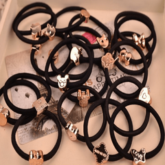 30pcs Cartoon Beads Ponytail Holder Rubber Band Elastic Hair Accessories