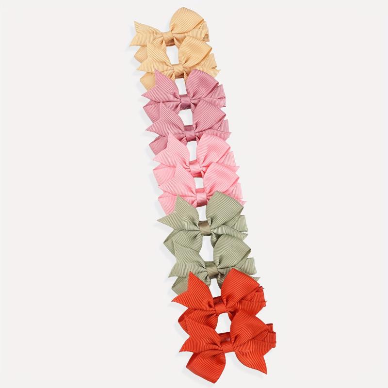 20pcs Striped Bow Hair Clip Non Crease Barrette Accessories
