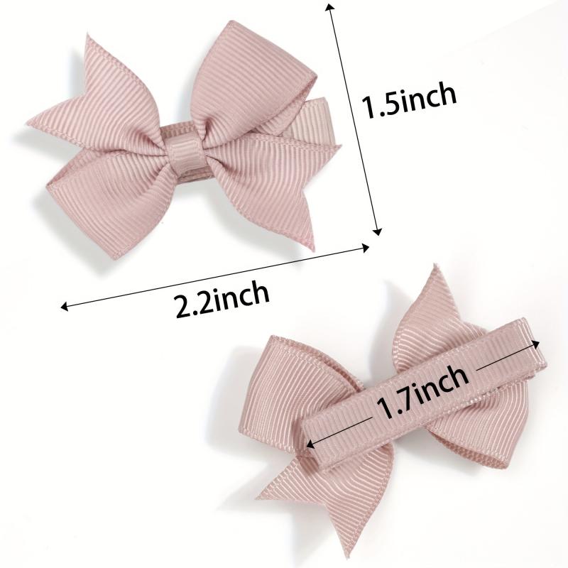 20pcs Striped Bow Hair Clip Non Crease Barrette Accessories