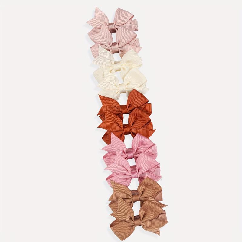20pcs Striped Bow Hair Clip Non Crease Barrette Accessories