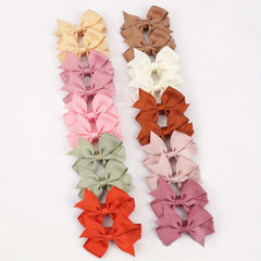 20pcs Striped Bow Hair Clip Non Crease Barrette Accessories