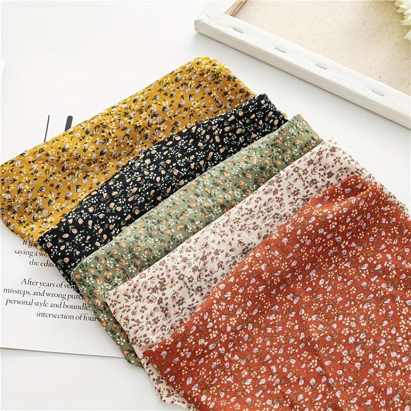 Women's Triangle Towel Elastic Hairband Floral Head Scarf Hair Band Boho Style