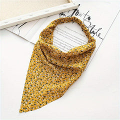 Women's Triangle Towel Elastic Hairband Floral Head Scarf Hair Band Boho Style