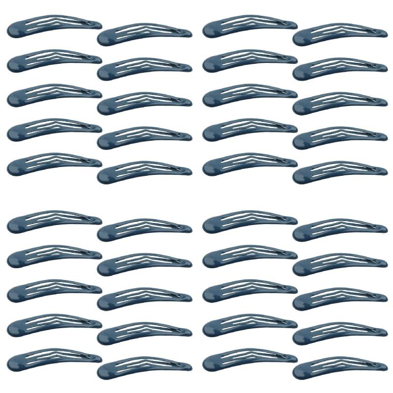40pcs Solid Medium Hair Snap Clip Girls Women Hair Accessory