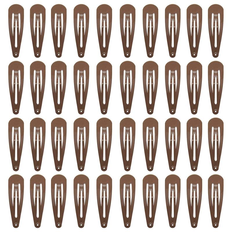 40pcs Solid Medium Hair Snap Clip Girls Women Hair Accessory
