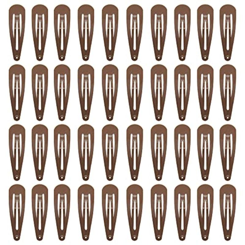 40pcs Solid Medium Hair Snap Clip Girls Women Hair Accessory