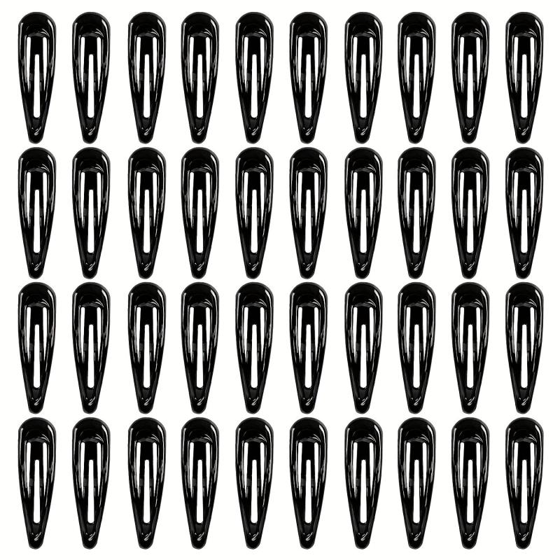 40pcs Solid Medium Hair Snap Clip Girls Women Hair Accessory