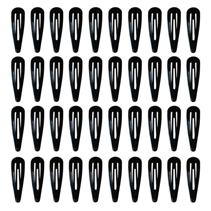 40pcs Solid Medium Hair Snap Clip Girls Women Hair Accessory