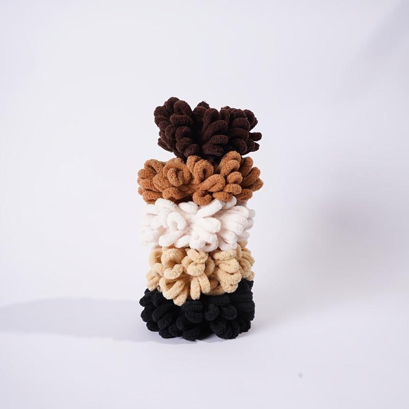 Fluffy Velvet Hijab Scrunchie Solid Hair Ring Tie Bun Clip