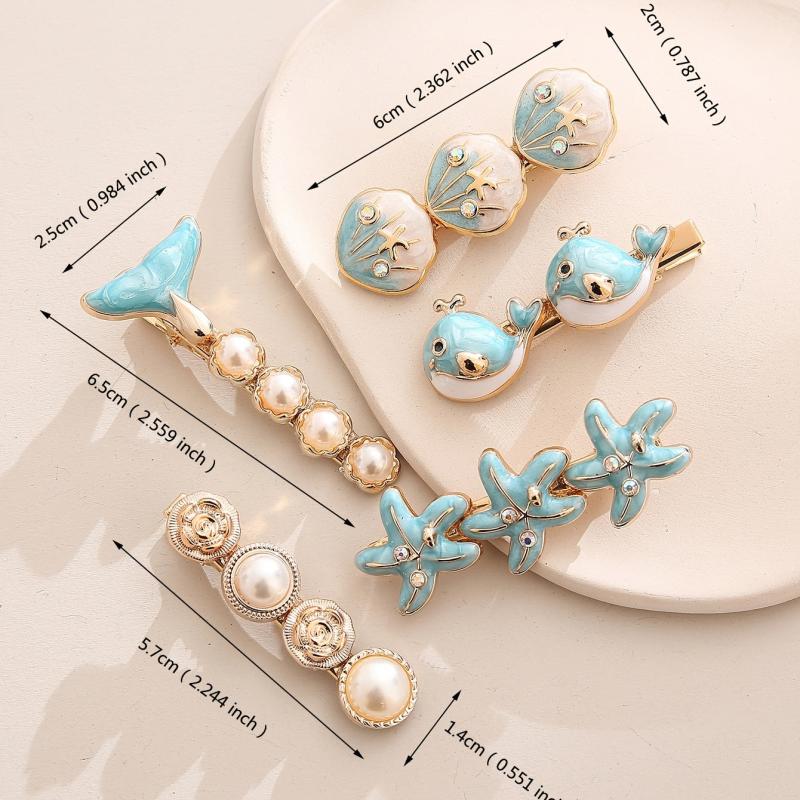 Beach Starfish Shell Cartoon Hairpin Metal Hairpin Hair Accessories