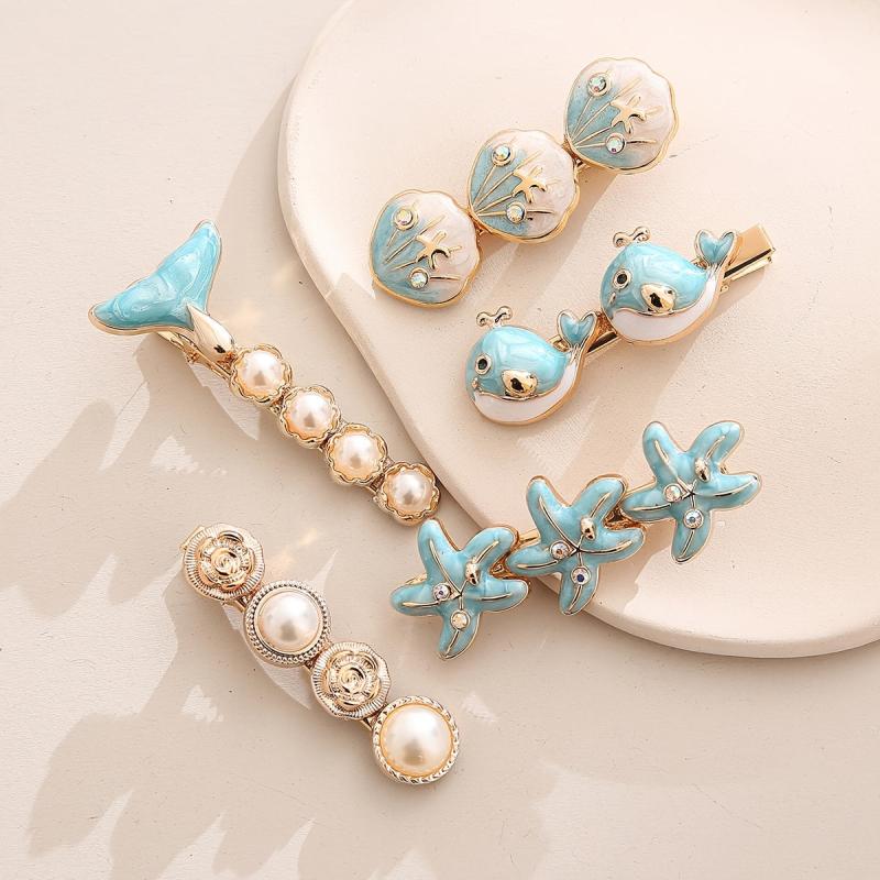 Beach Starfish Shell Cartoon Hairpin Metal Hairpin Hair Accessories