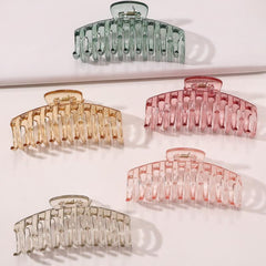 5 Clear Plastic Hair Claw Non Slip Jaw Clip Women Hair Accessories