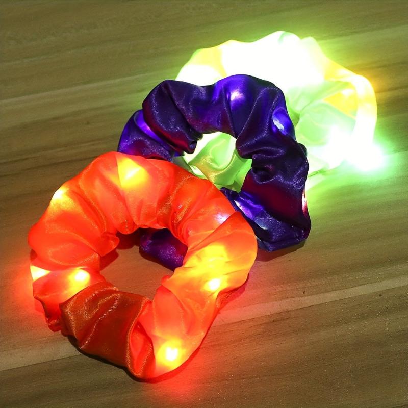 LED Luminous Scrunchies Ponytail Headwear Elastic Hair Tie