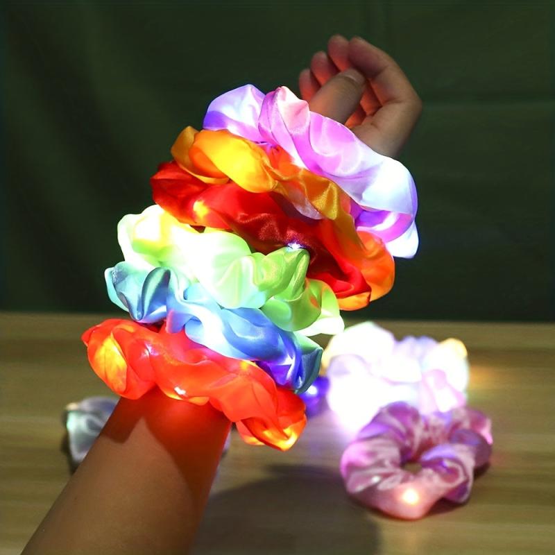 LED Luminous Scrunchies Ponytail Headwear Elastic Hair Tie
