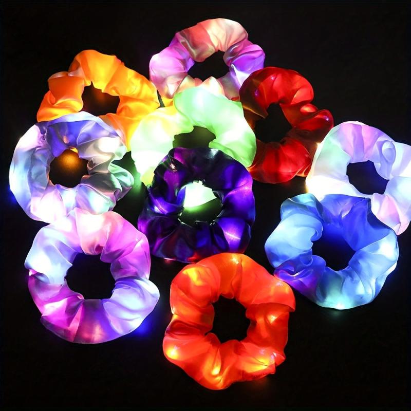 LED Luminous Scrunchies Ponytail Headwear Elastic Hair Tie