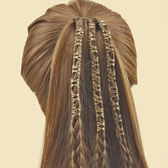 26pcs Hollowed Metal Hair Ring Braiding Hair Accessories For Curly Hair