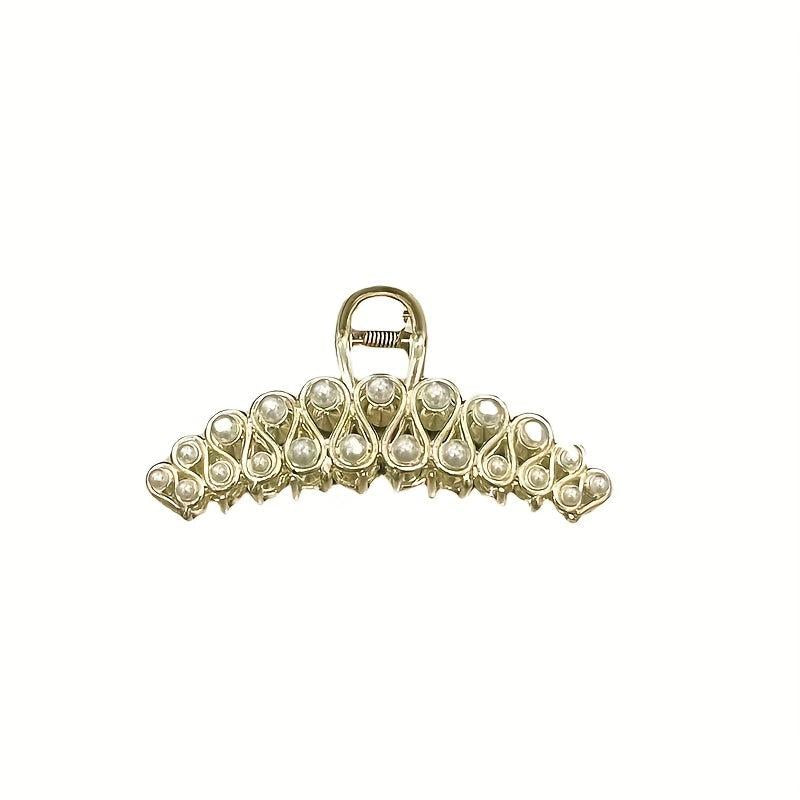 Faux Pearl Hair Claw Non-slip Ponytail Holder