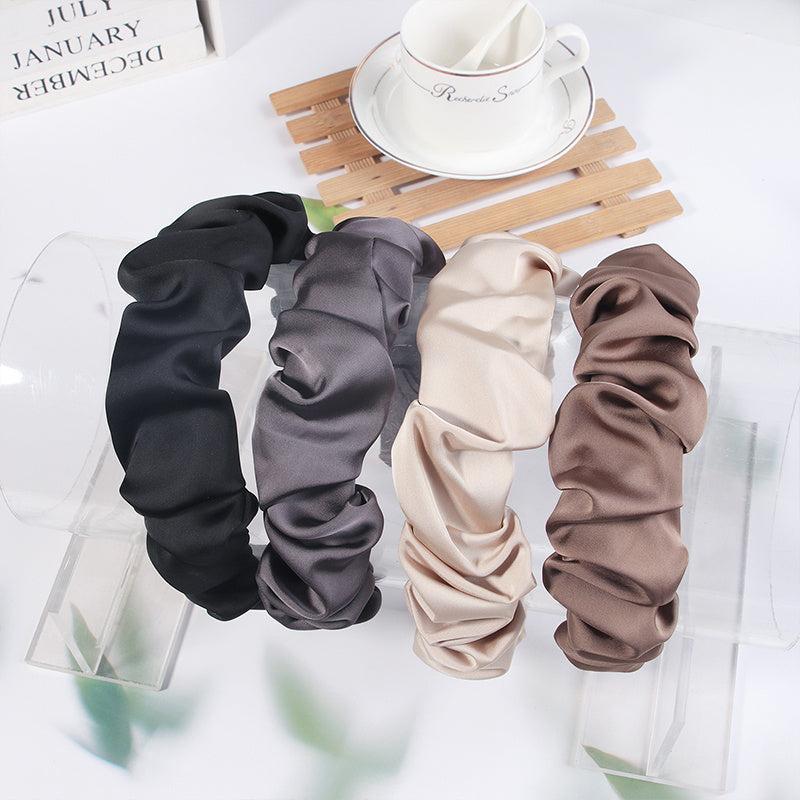 Wide Satin Headband Women Non Slip Hair Bands