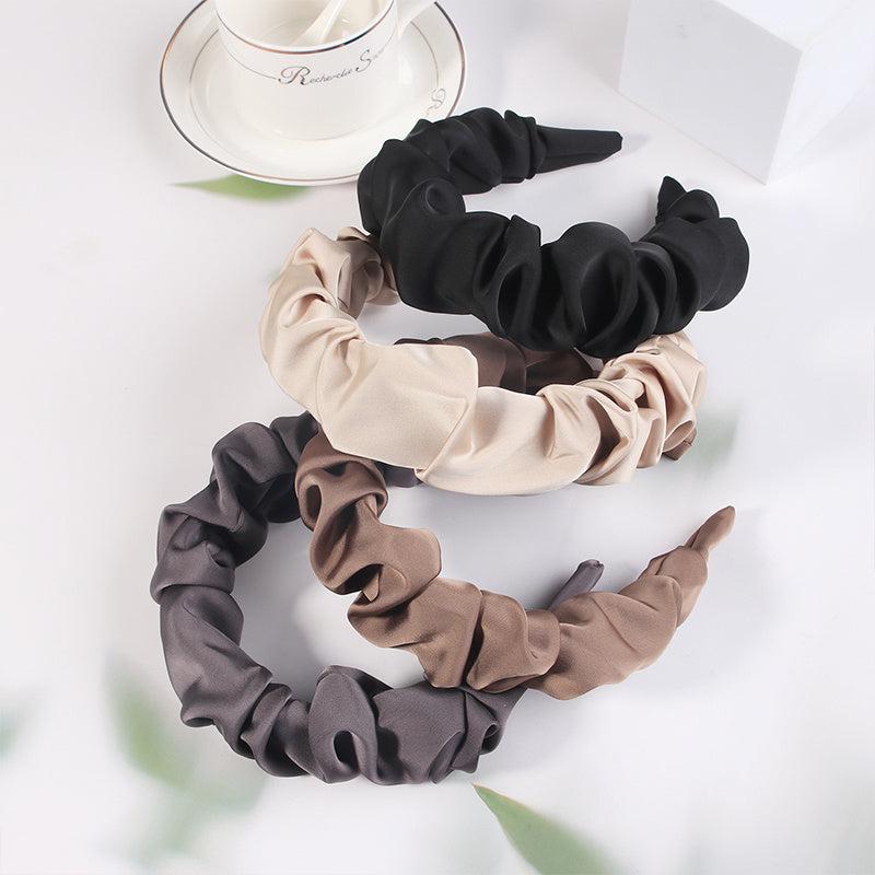 Wide Satin Headband Women Non Slip Hair Bands