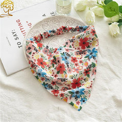 Floral Headband Elastic Hair Band Triangle Scarf