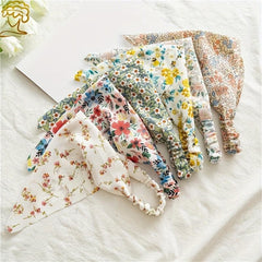 Floral Headband Elastic Hair Band Triangle Scarf