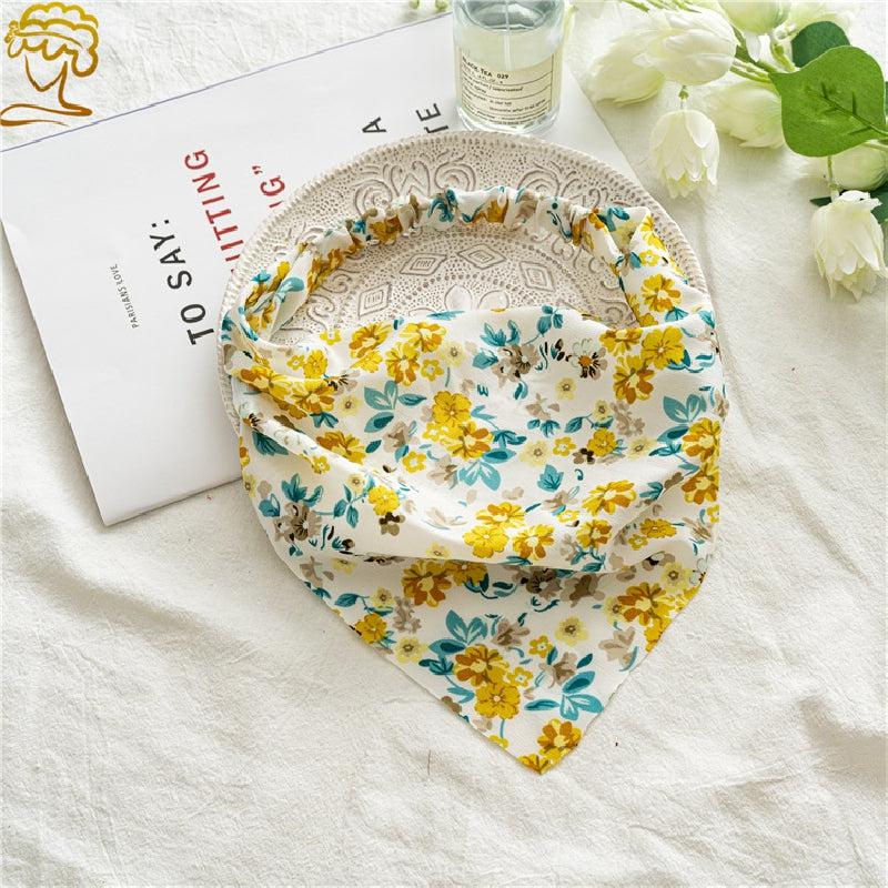Floral Headband Elastic Hair Band Triangle Scarf