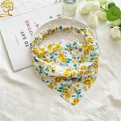 Floral Headband Elastic Hair Band Triangle Scarf