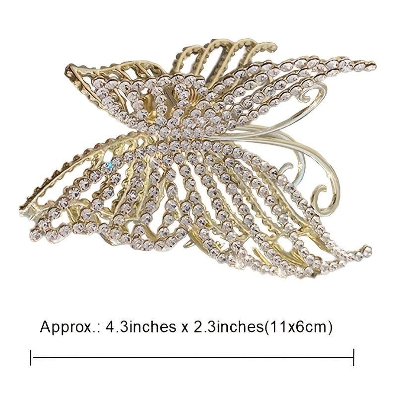 Rhinestone Pearl Butterfly Hair Clip Butterfly Claw Clip Bow Hair Clips