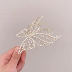 Rhinestone Pearl Butterfly Hair Clip Butterfly Claw Clip Bow Hair Clips