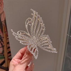 Rhinestone Pearl Butterfly Hair Clip Butterfly Claw Clip Bow Hair Clips