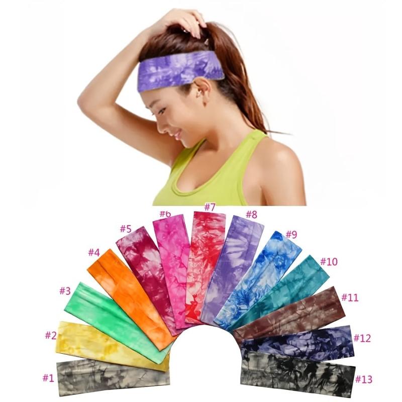 Tie dye Headband Women Sports Fitness Yoga Elastic Daily Headwear