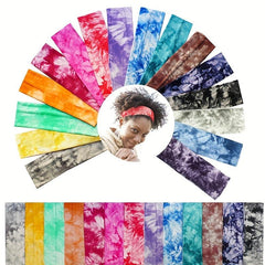 Tie dye Headband Women Sports Fitness Yoga Elastic Daily Headwear