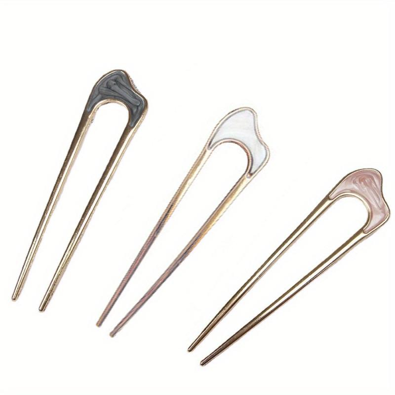 3PCS Retro U-shaped Metal Hairpin Hair Accessory For Girls and Women