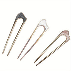 3PCS Retro U-shaped Metal Hairpin Hair Accessory For Girls and Women