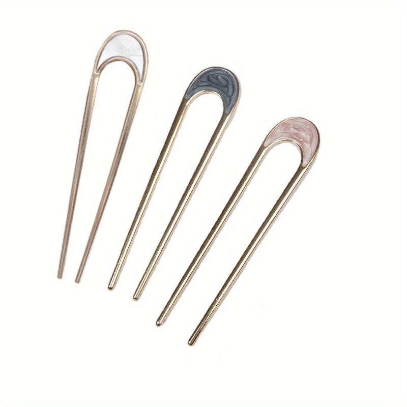 3PCS Retro U-shaped Metal Hairpin Hair Accessory For Girls and Women