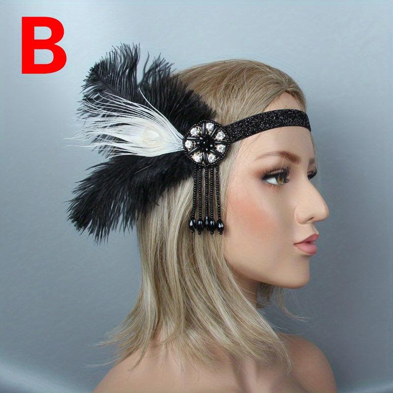 Feather Headband for Prom Halloween Party Mother's Gift