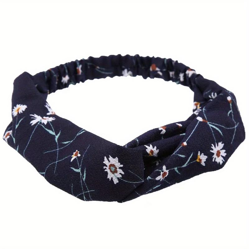 Women's Cross Knotted Retro Flower Headband Hair Accessory