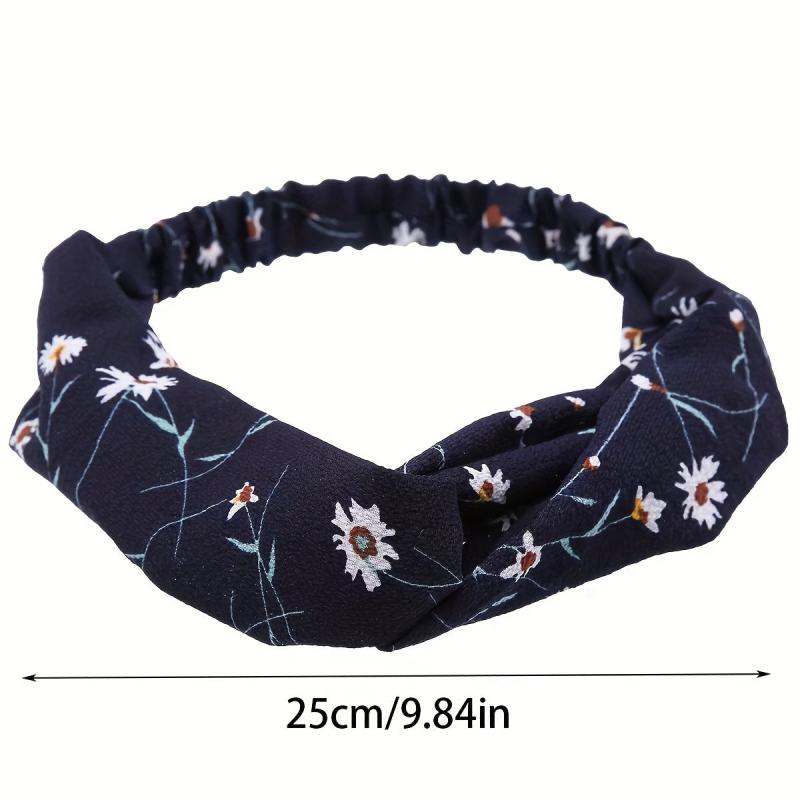Women's Cross Knotted Retro Flower Headband Hair Accessory