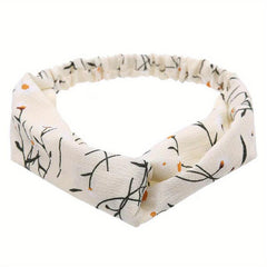 Women's Cross Knotted Retro Flower Headband Hair Accessory