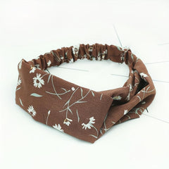 Women's Cross Knotted Retro Flower Headband Hair Accessory