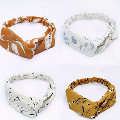 Women's Cross Knotted Retro Flower Headband Hair Accessory