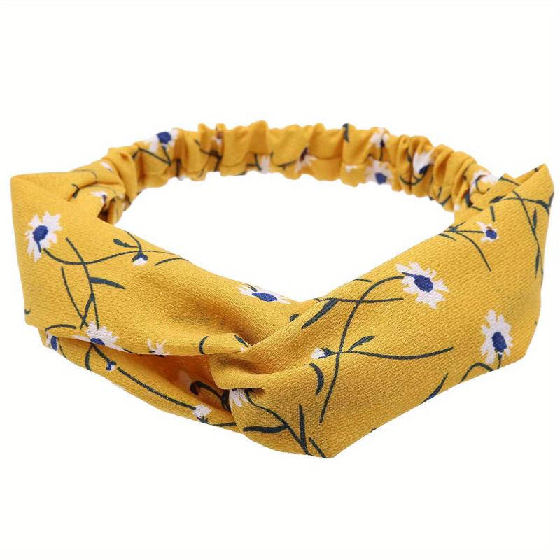 Women's Cross Knotted Retro Flower Headband Hair Accessory
